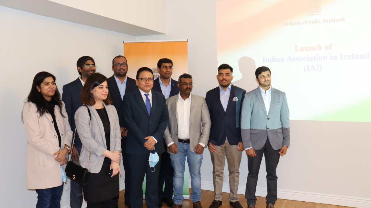 Group photograph at the launch of the Indian Association in Iceland