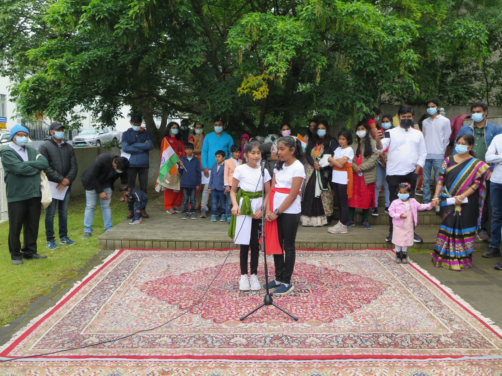 Community members taking part in an outdoor Indian Association in Iceland activity.